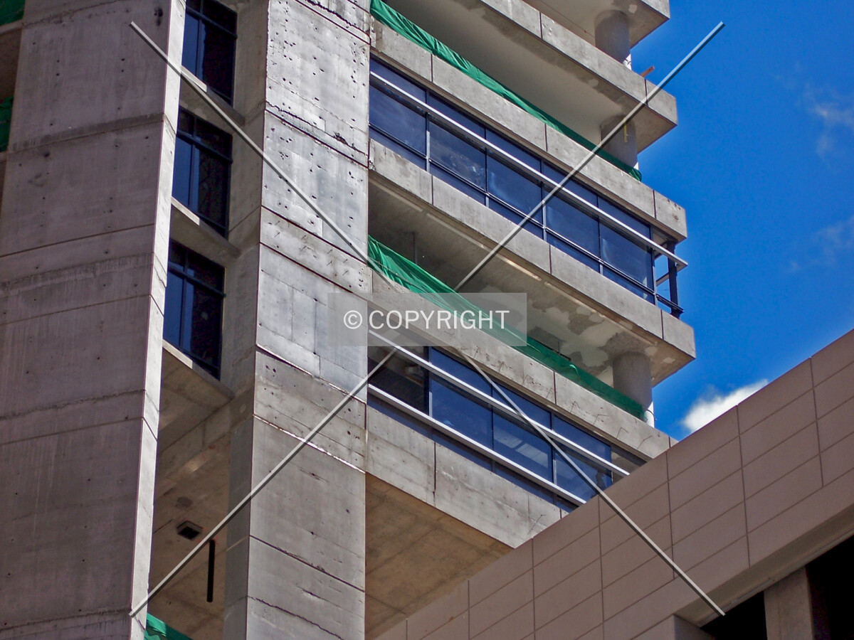 Windows on the west facade of the tower