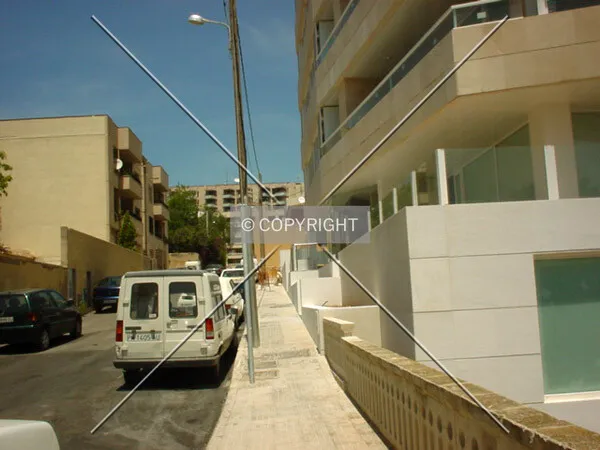 Street on the side where the entrance is located