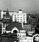 View from the southwest showing original construction
