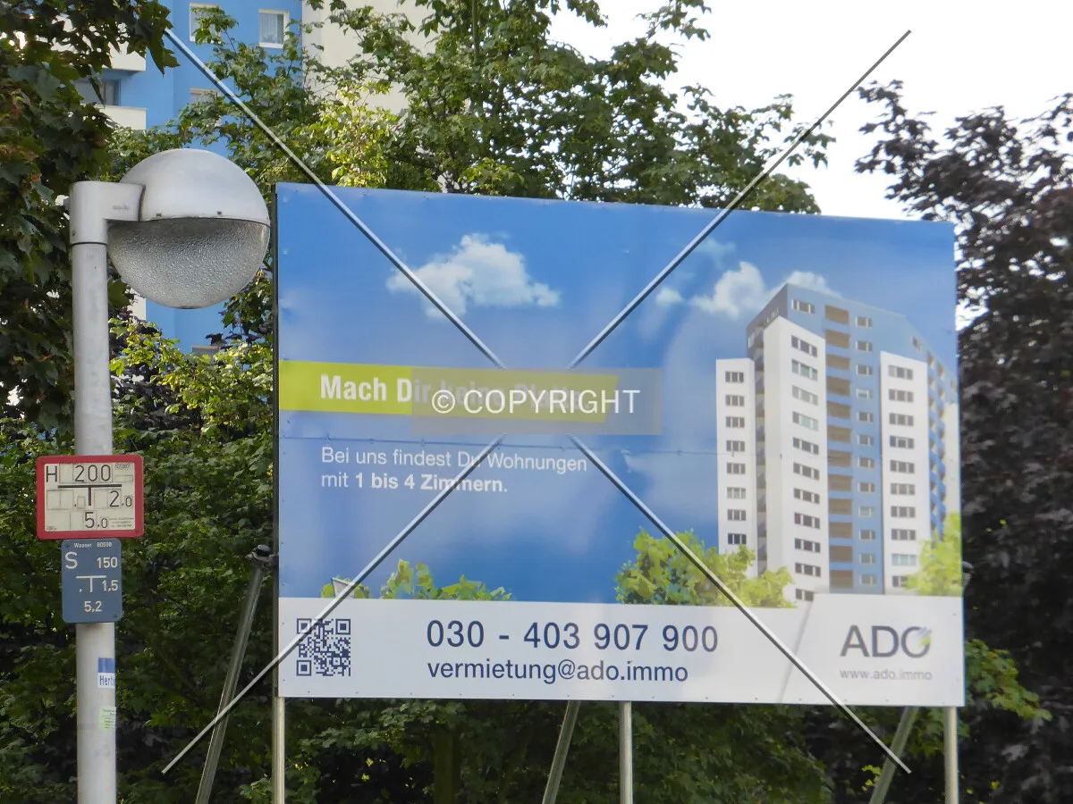 Rental sign - apartments to rent in Berlin, from 1 to 4 bed rooms