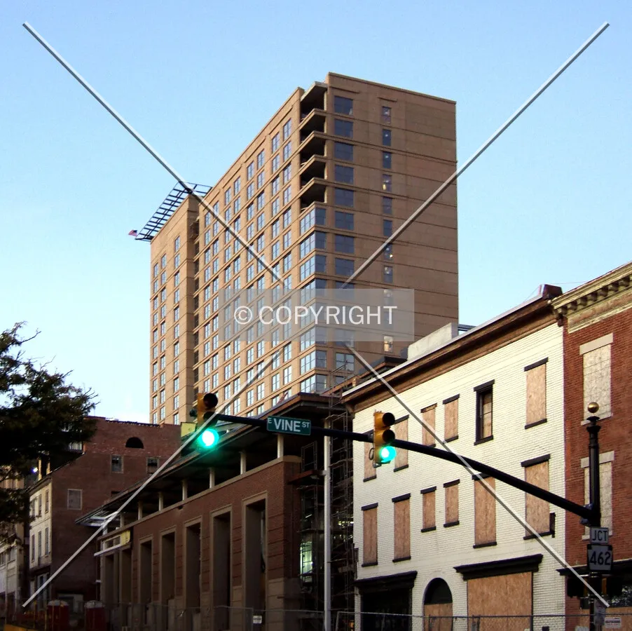 View from the southwest along Queen Street