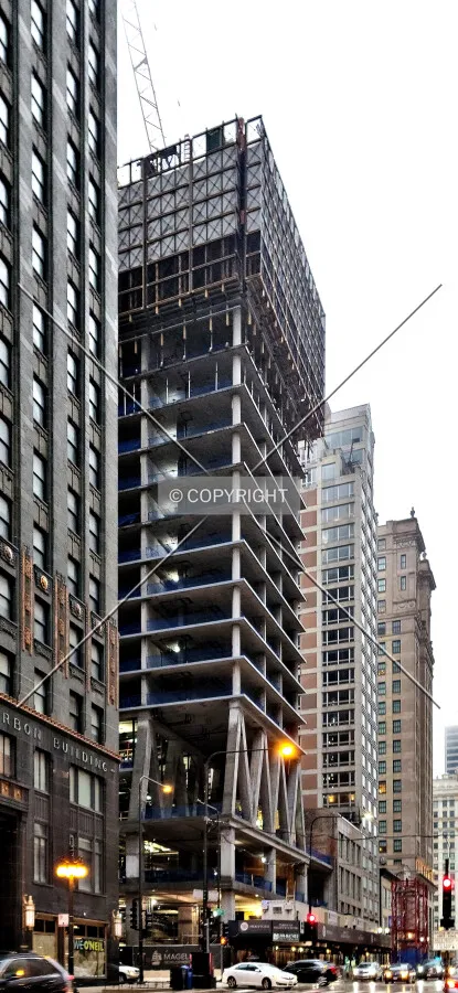From the southeast during construction; April 10, 2021