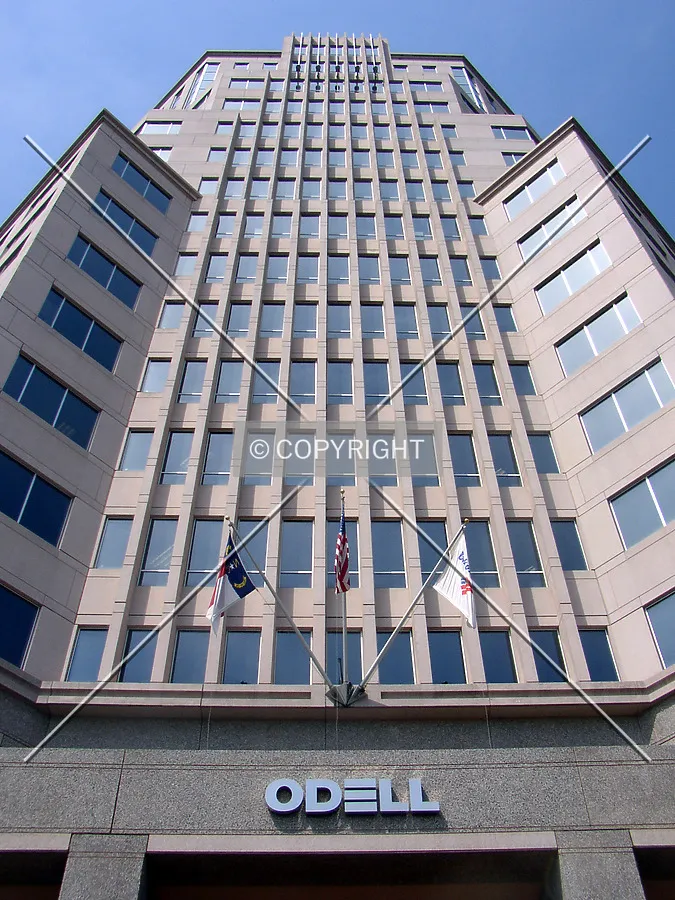 Looking up the northeast corner from North Tryon Street below