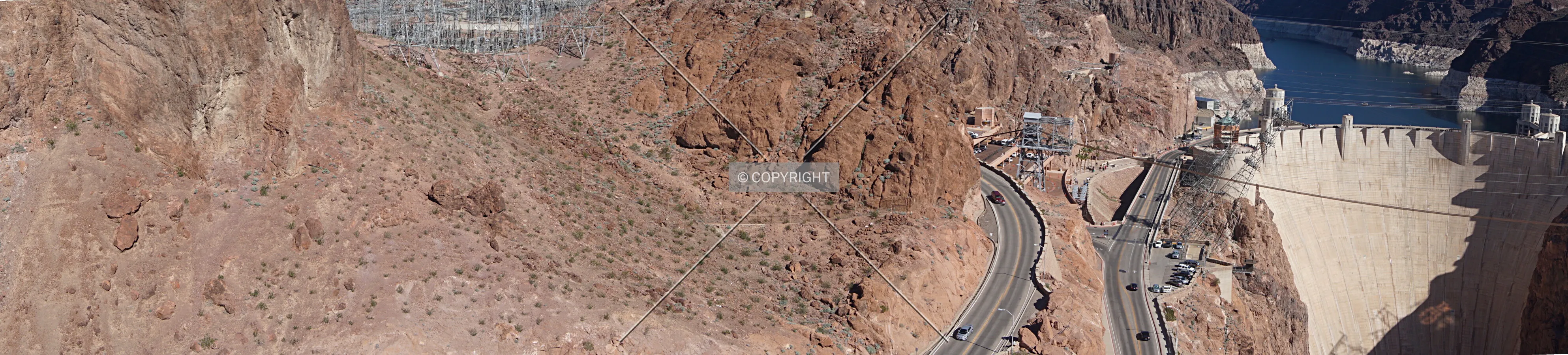 Panoramic view of the mountains surrounding the Hoover Dam; February 16, 2017