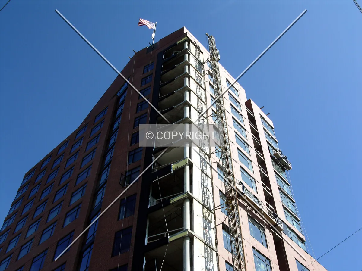 Looking up the northwest corner