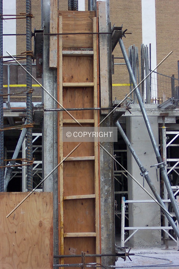 Closeup of one of the support pillars