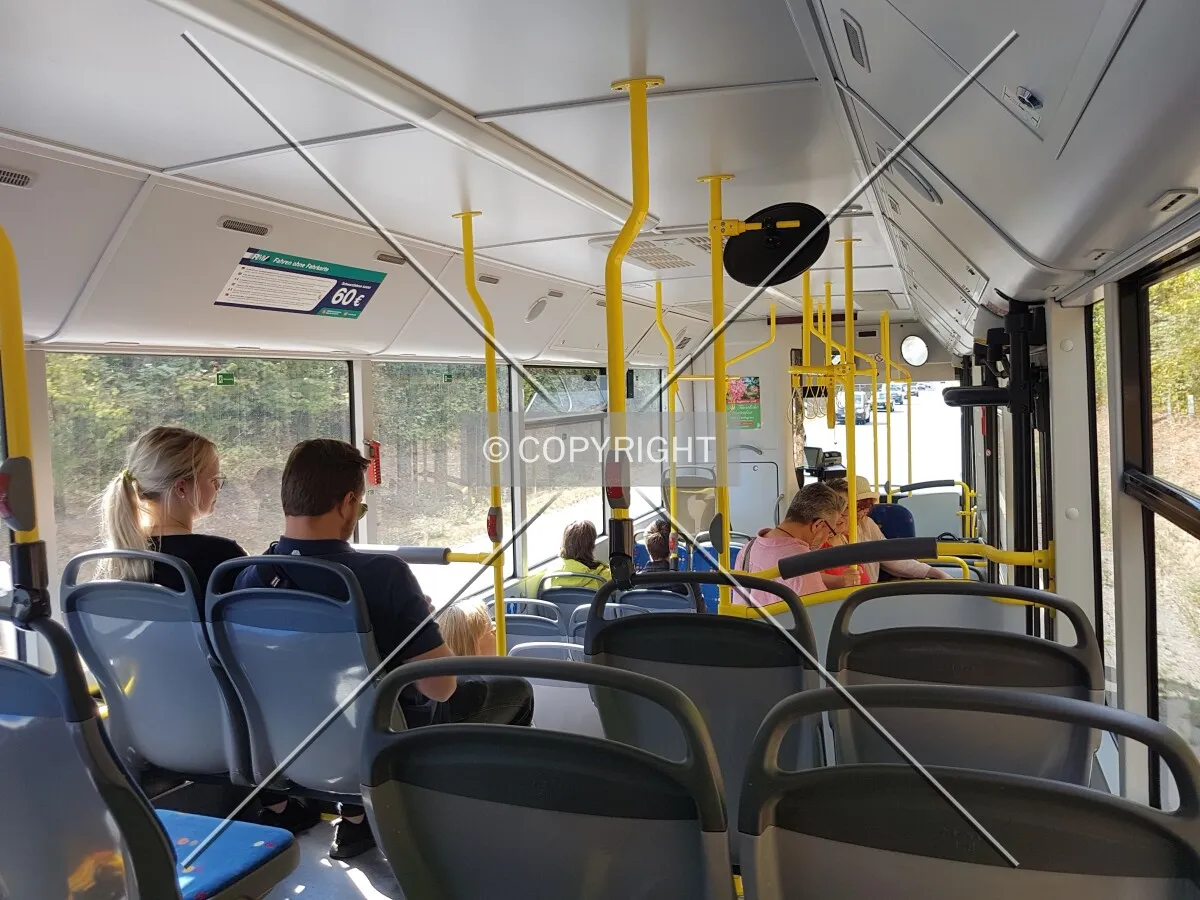 Inside a bus