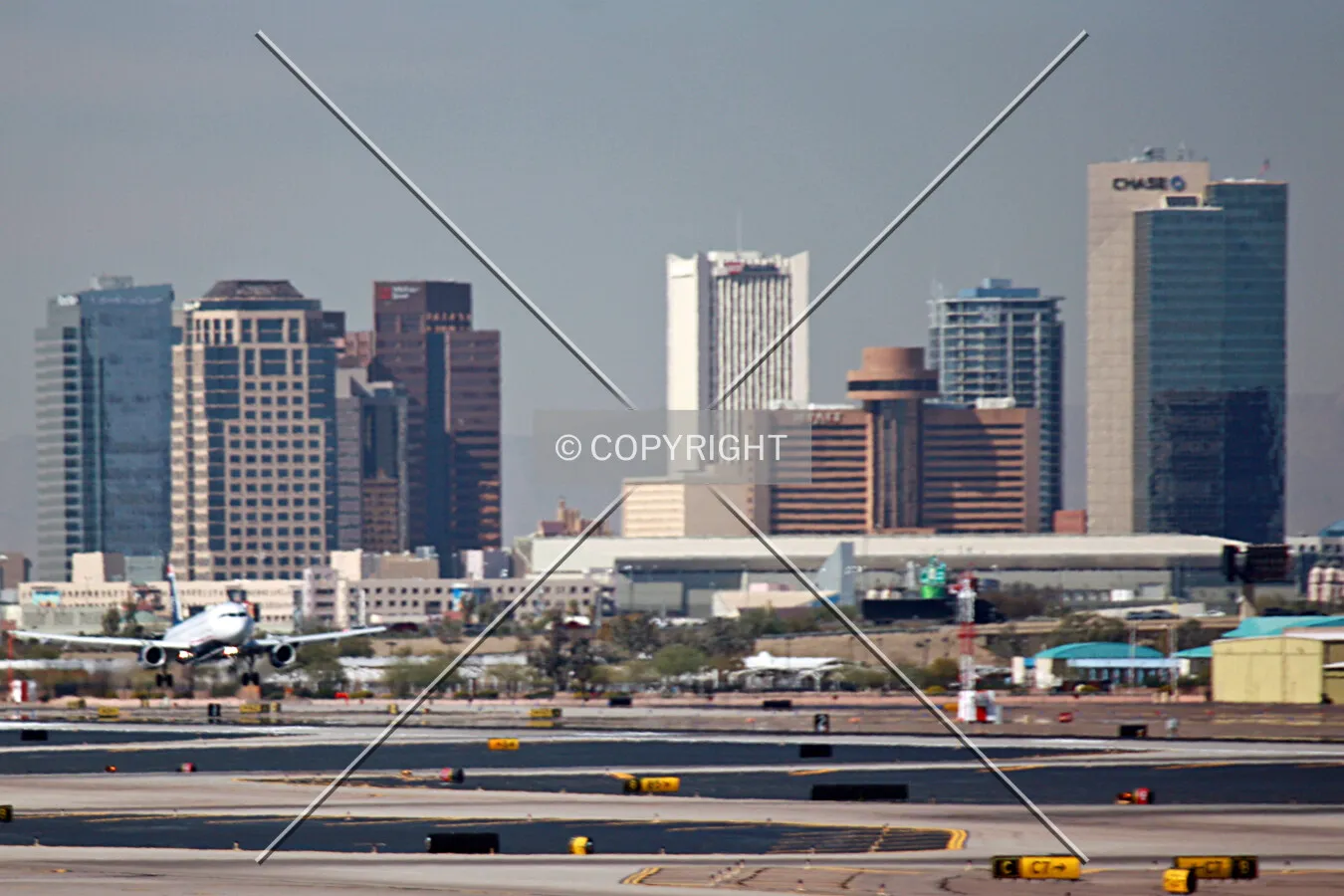 Downtown Phoenix, Arizona from the east