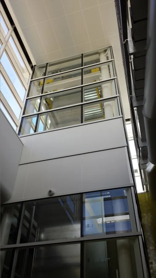Glass enclosed elevator