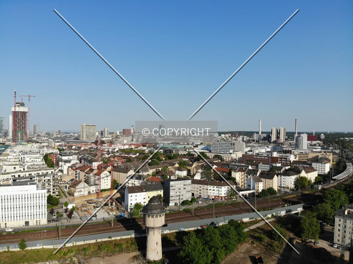 View over the Gallusviertel Frankfurt