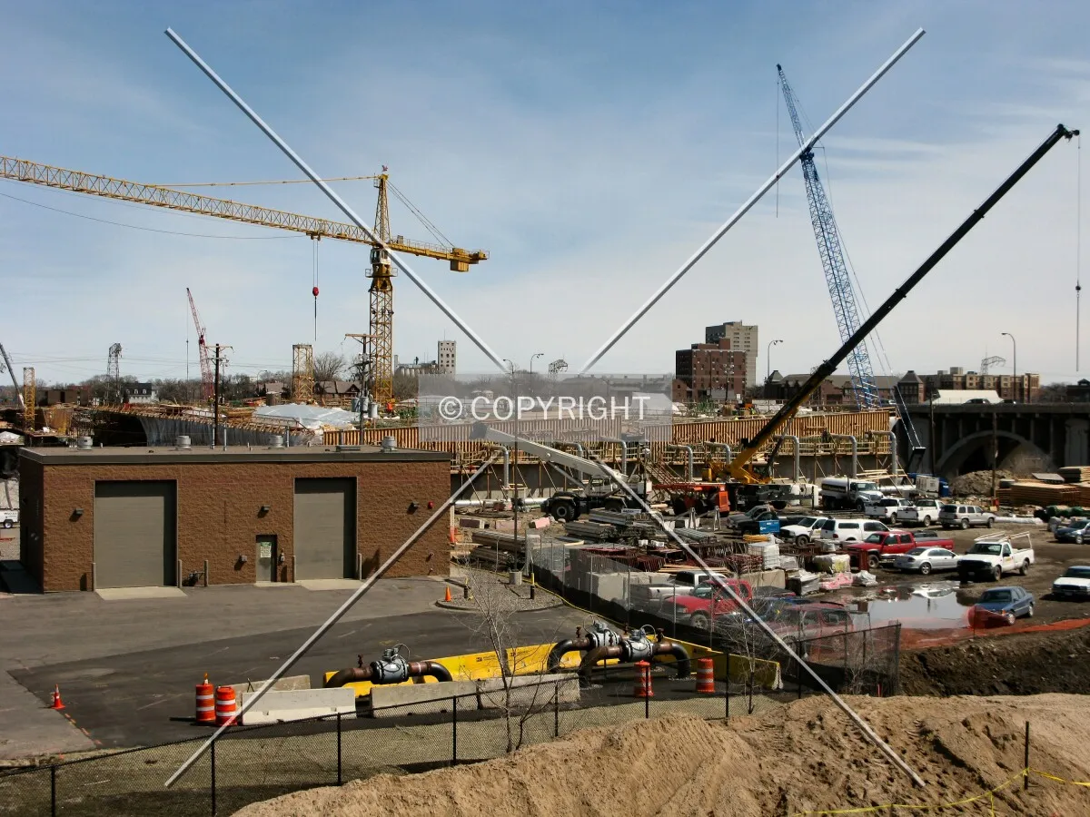 View to the northeast from the West Bank Office Building Parking Ramp
