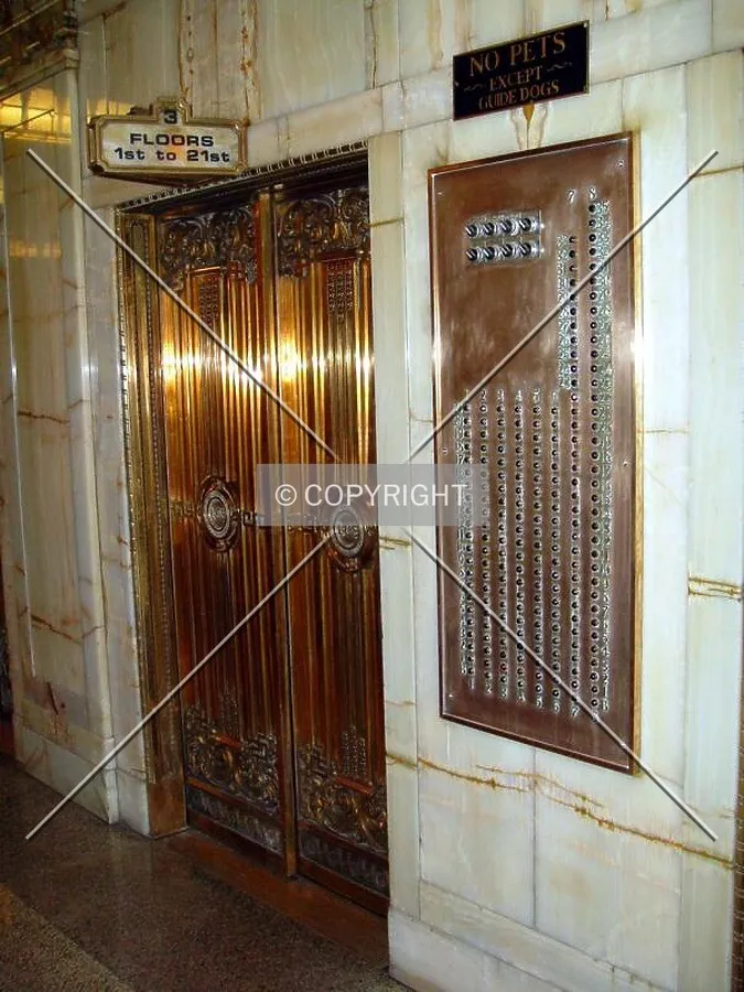 Solid brass elevator doors