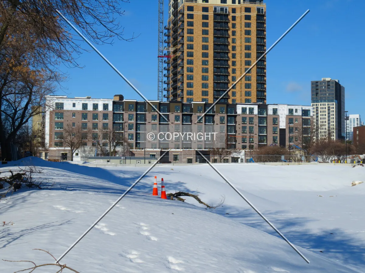 View to the northwest from 2nd Street SE