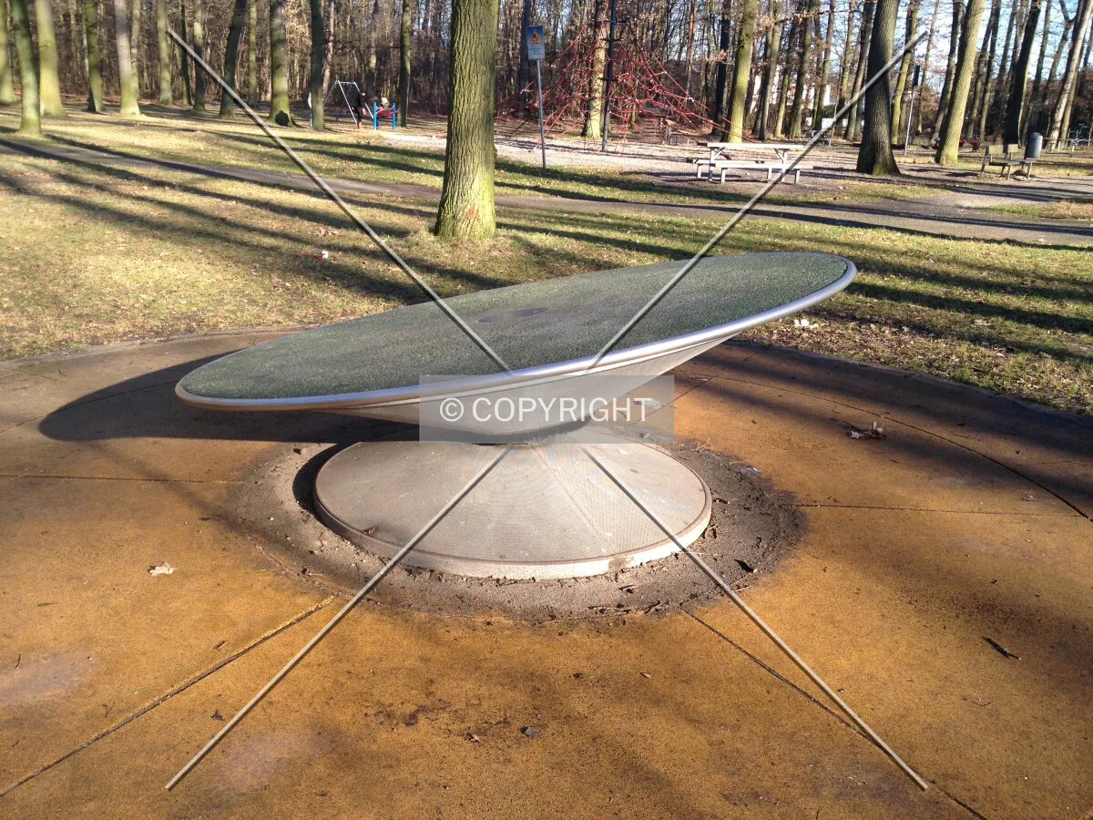 A balancing disc on a playground