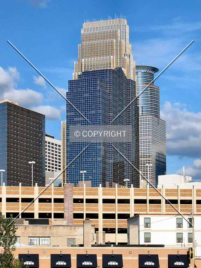 View to the east from 12th Street North, Wells Fargo Center and 225 South Sixth rising behind
