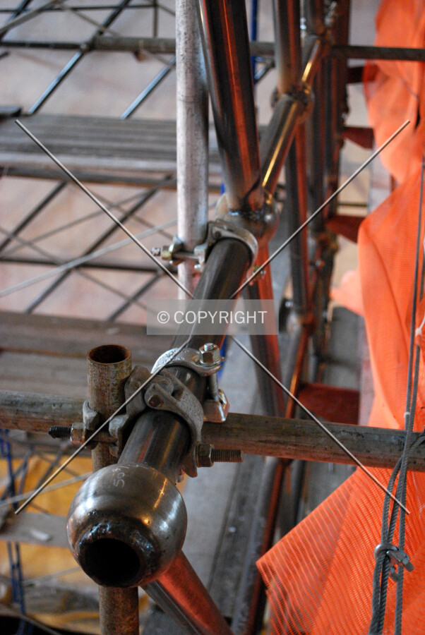 Close-up of the structure that will surround the central atrium