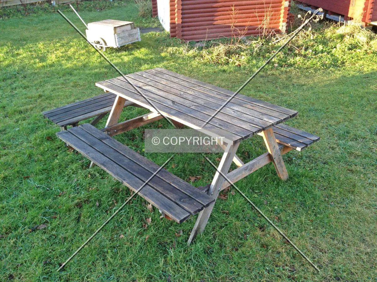 Wooden seating bench