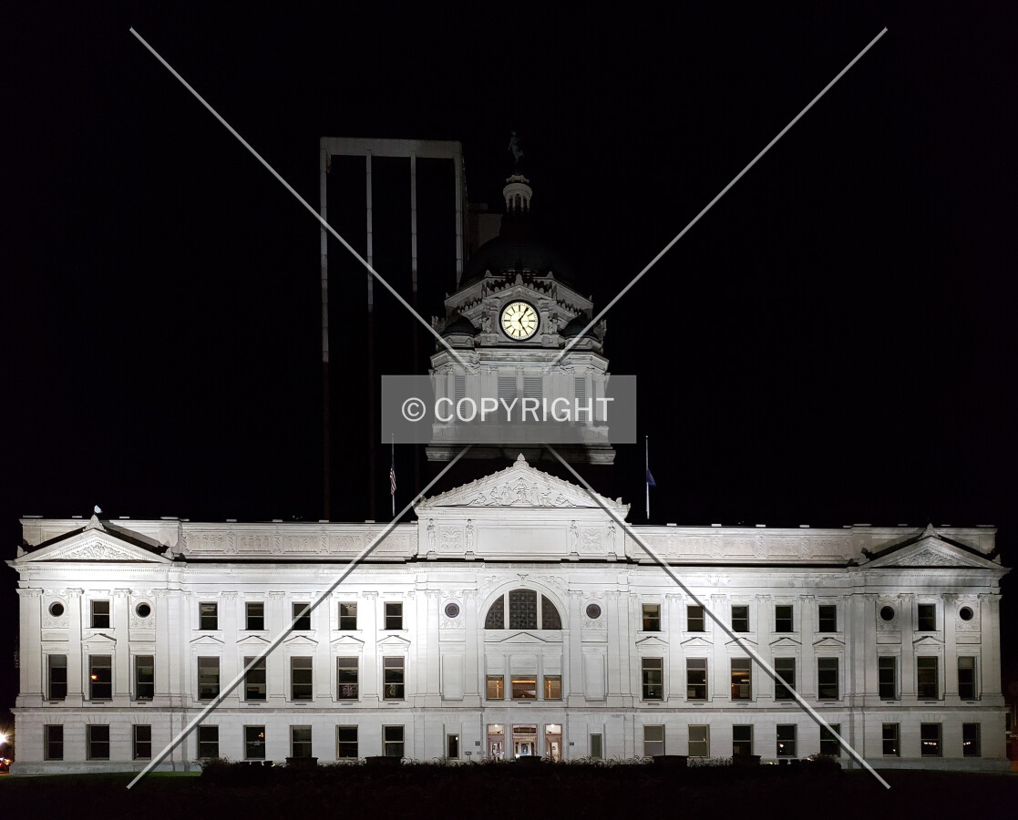Night view from the east; August 10, 2019