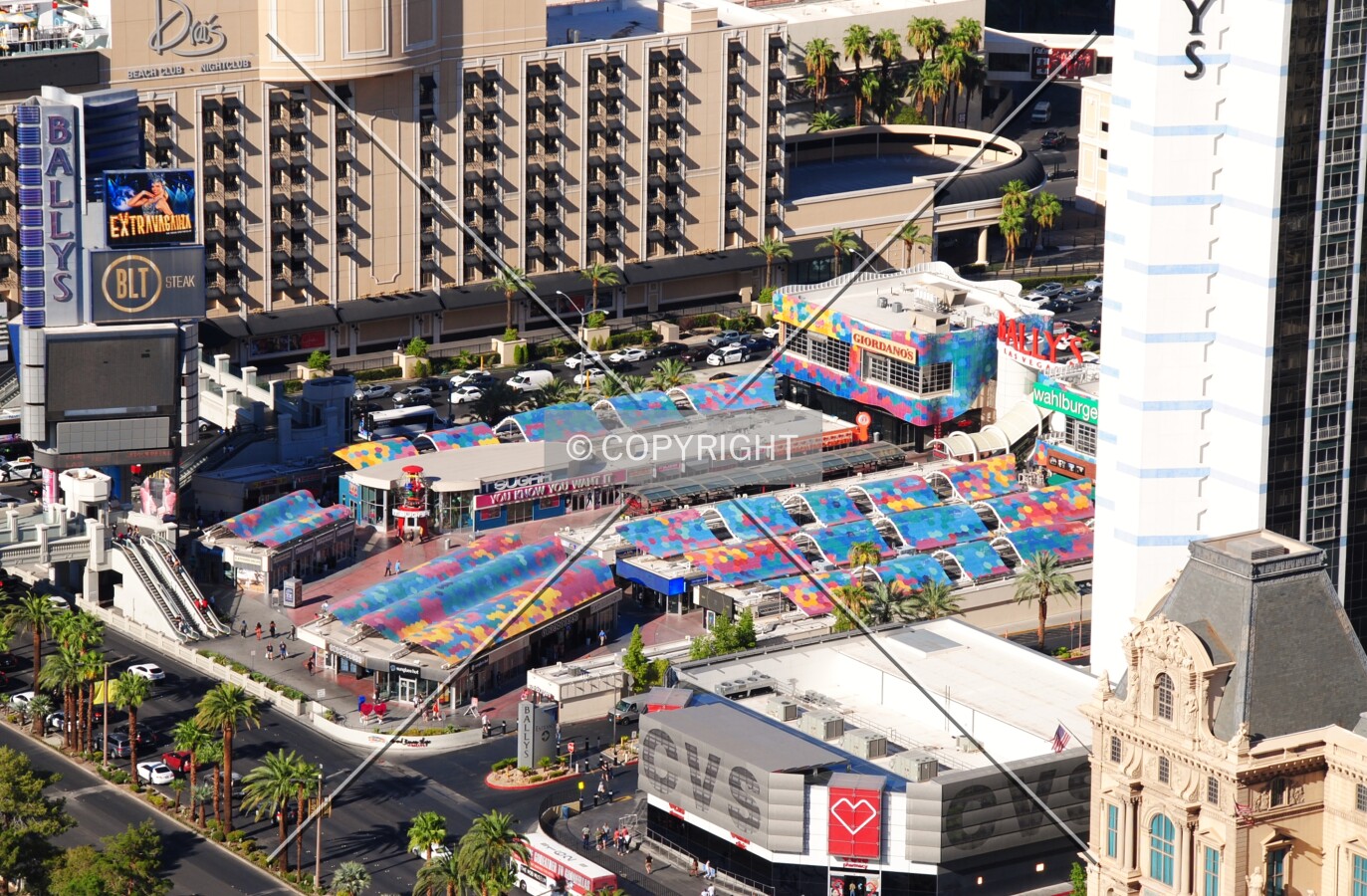 Bazar marketplace in along the strip