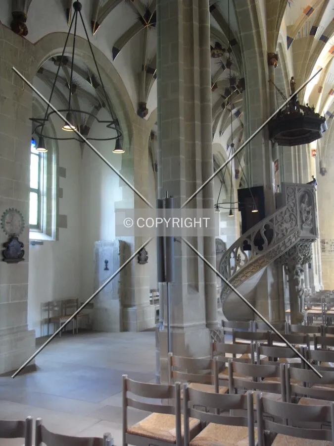 View to side aisle of Alexanderkirche Marbach