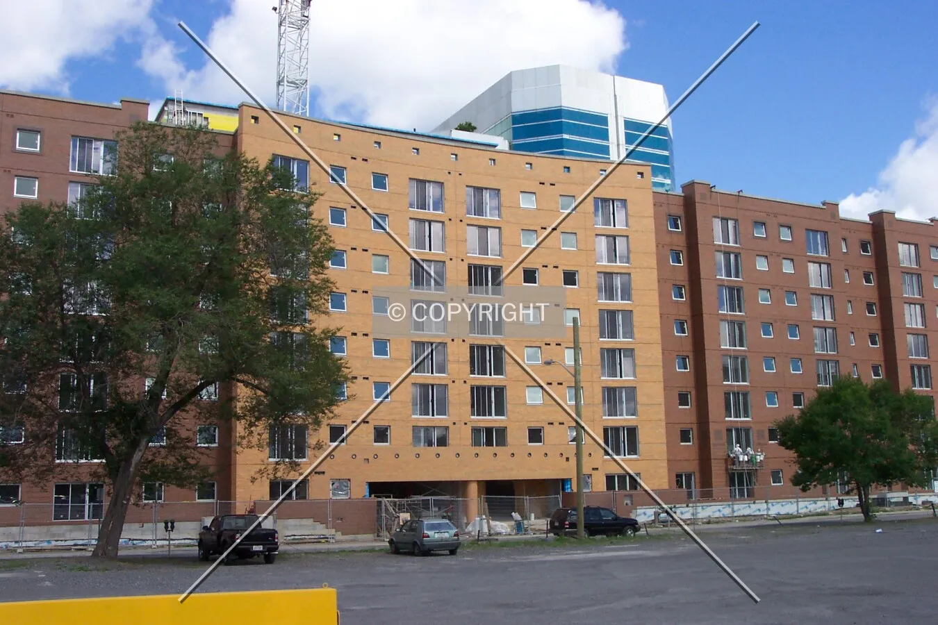 The front of the building, south facade