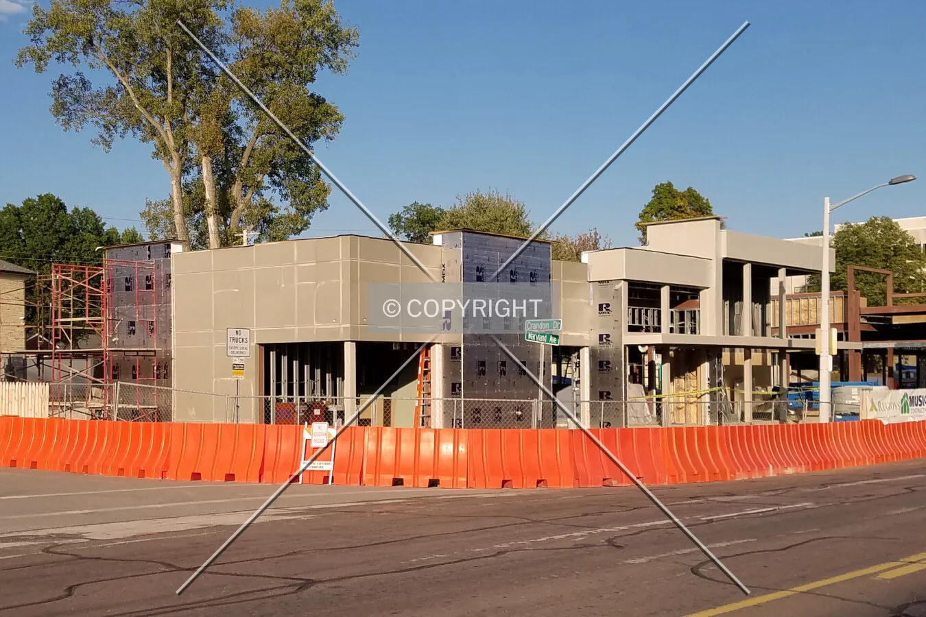 View from the southwest during construction; October 8, 2017