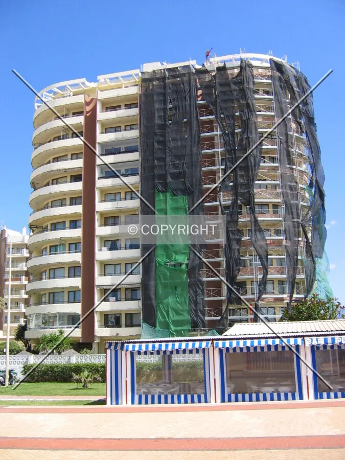 Facade being repaired