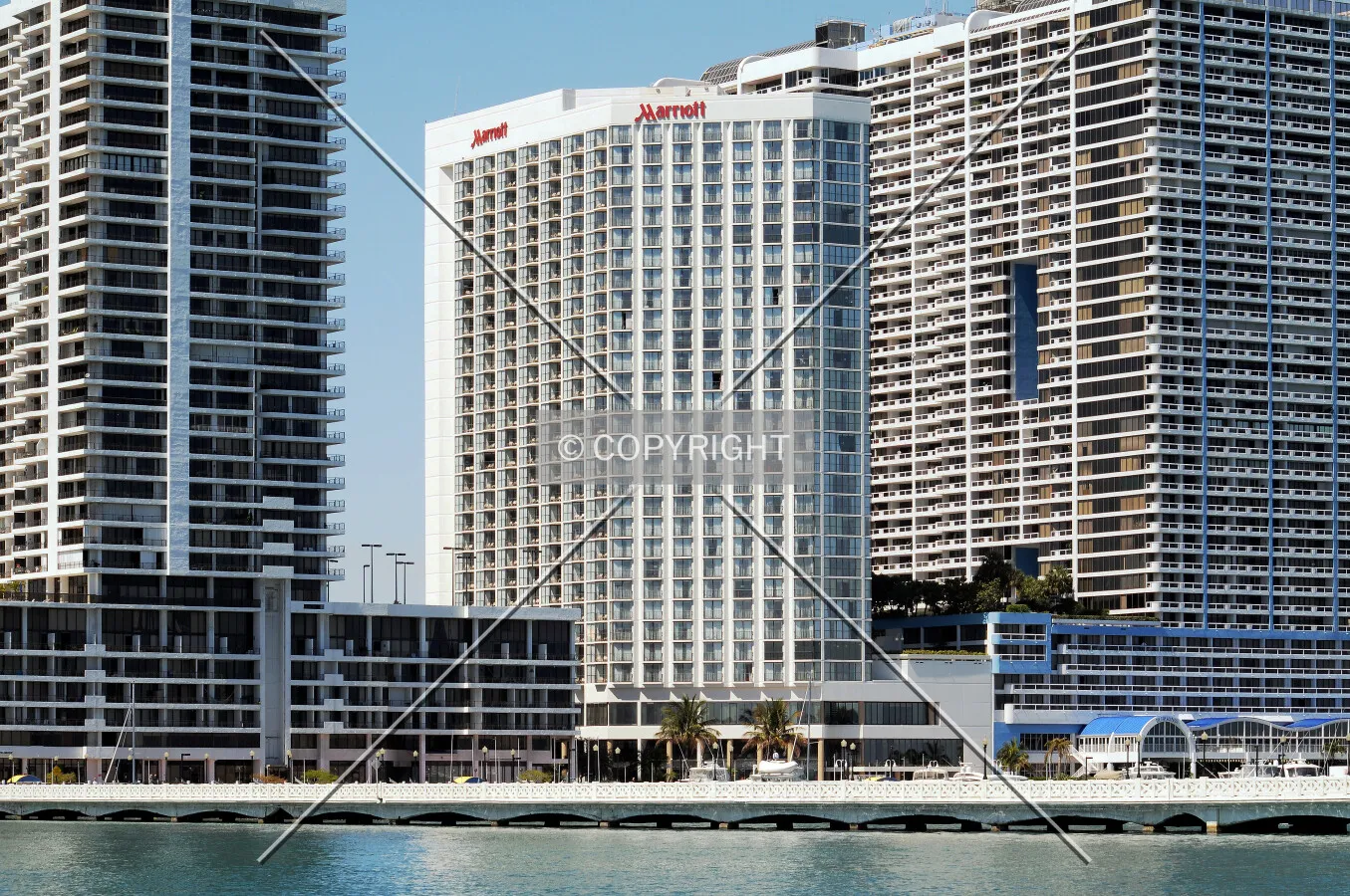 View from the southeast along Biscayne Bay
