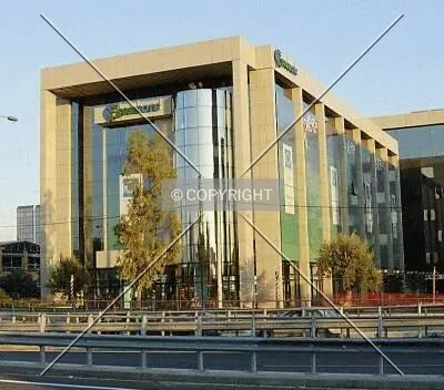 Street level view of the building