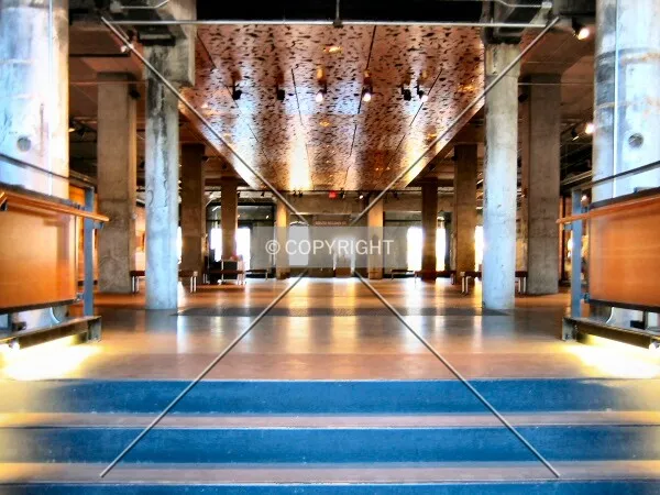 3rd level, looking toward 2nd Street South; the ceiling design is inspired by grains of wheat