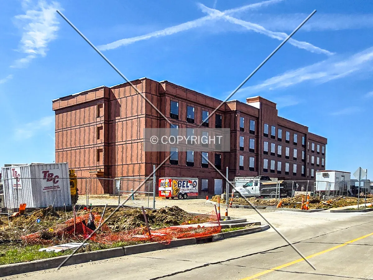 From the northeast during construction, Saturday, March 14, 2026