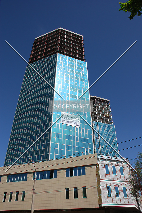 Looking up from Satpayev Street