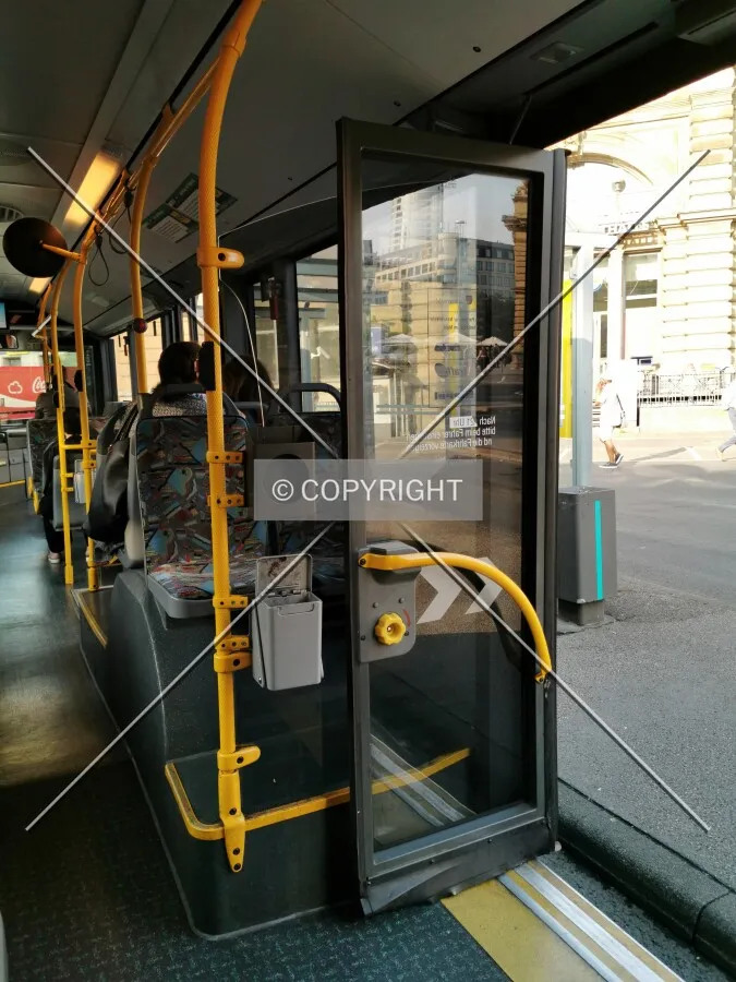 Inside a bus in Frankfurt