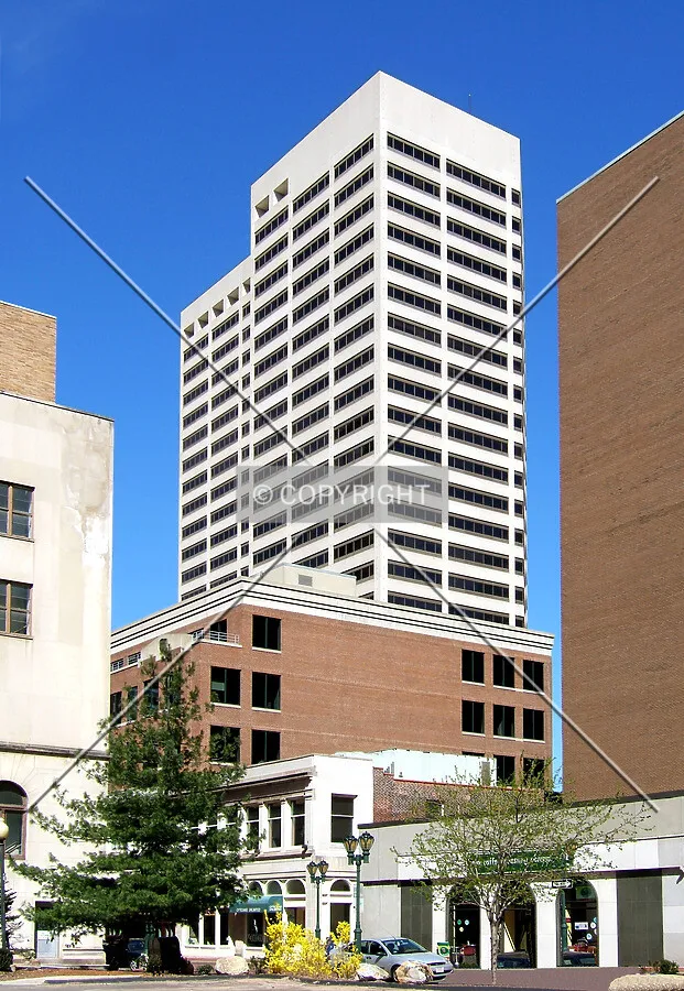 View from the southeast toward Pratt Street