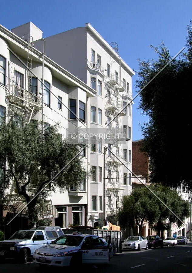 From Sacramento Street to the southwest