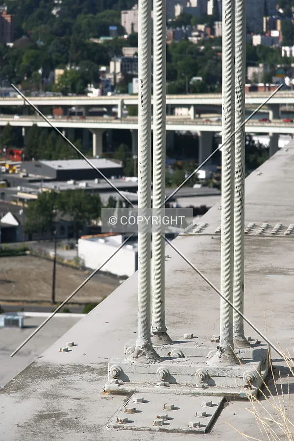 View of the steel support ropes