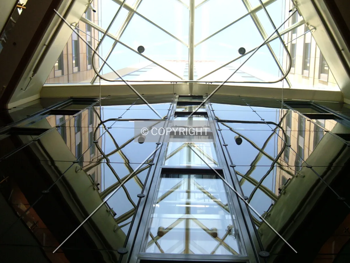 Looking up from the lobby floor