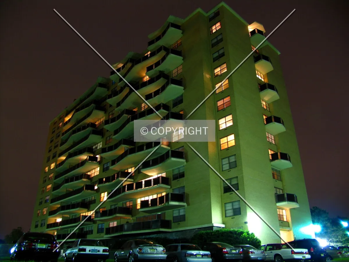 Looking up the southwest side at night