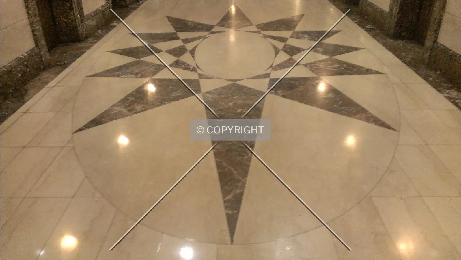 Floor design in between the 4th floor elevators; December 25, 2012