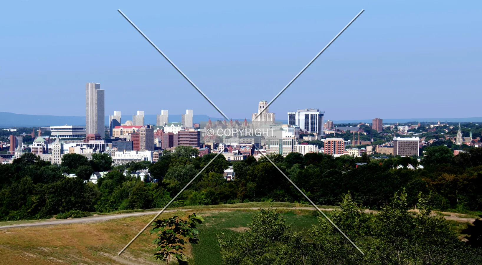 Downtown from the east