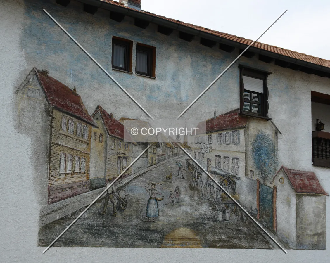 An image painted on a house facade