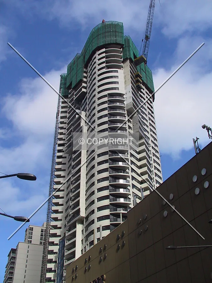 Looking up the northeast corner