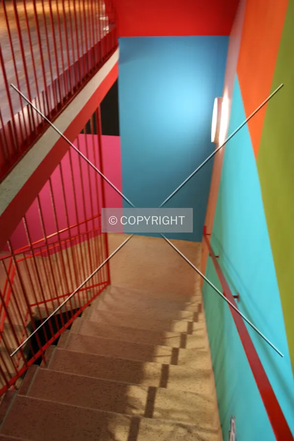 Looking down the stairway