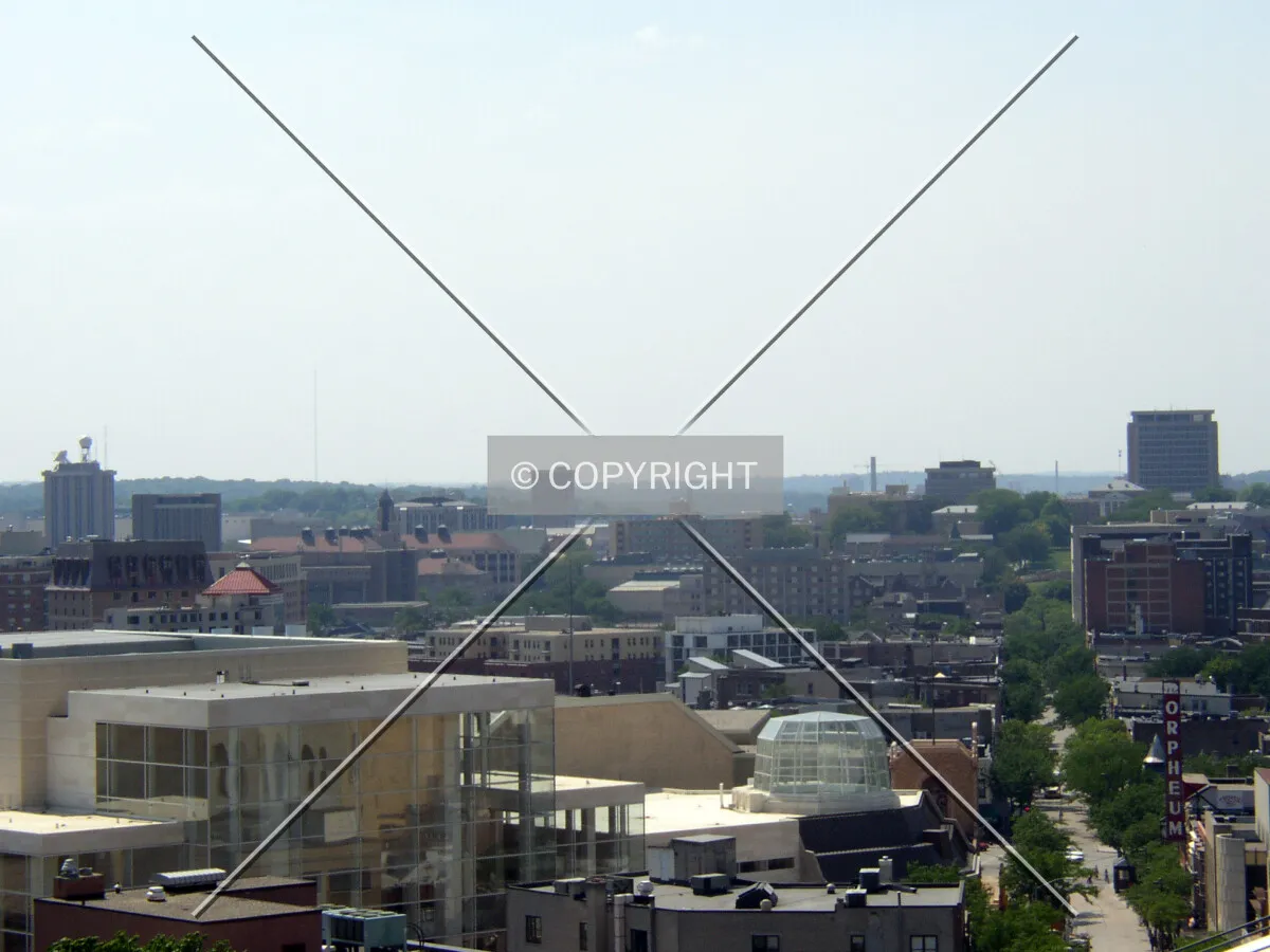 Looking west towards the campus high-rises from the Wisconsin State Capitol observation deck