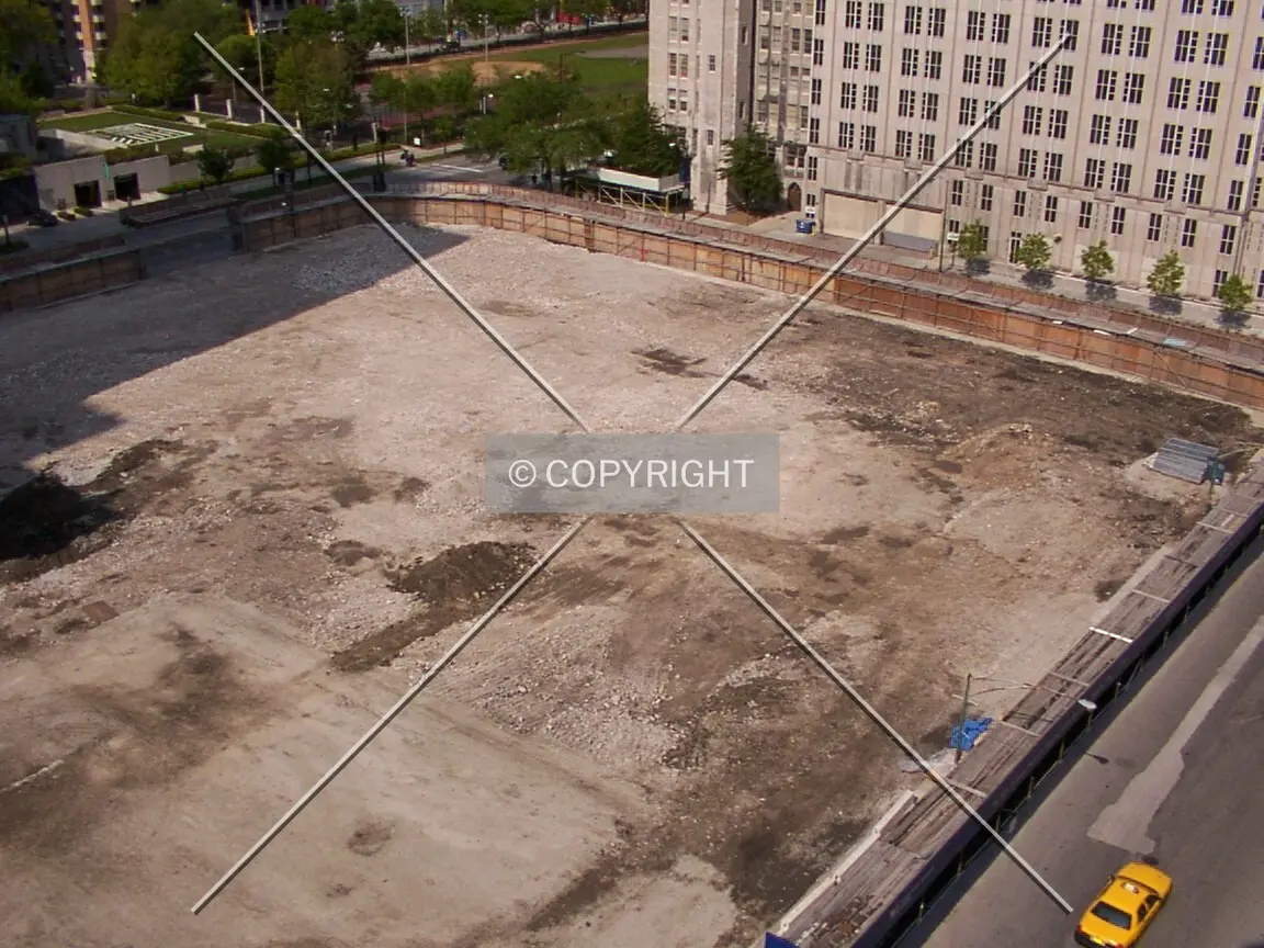 Overhead view of the site; 31 May 2003