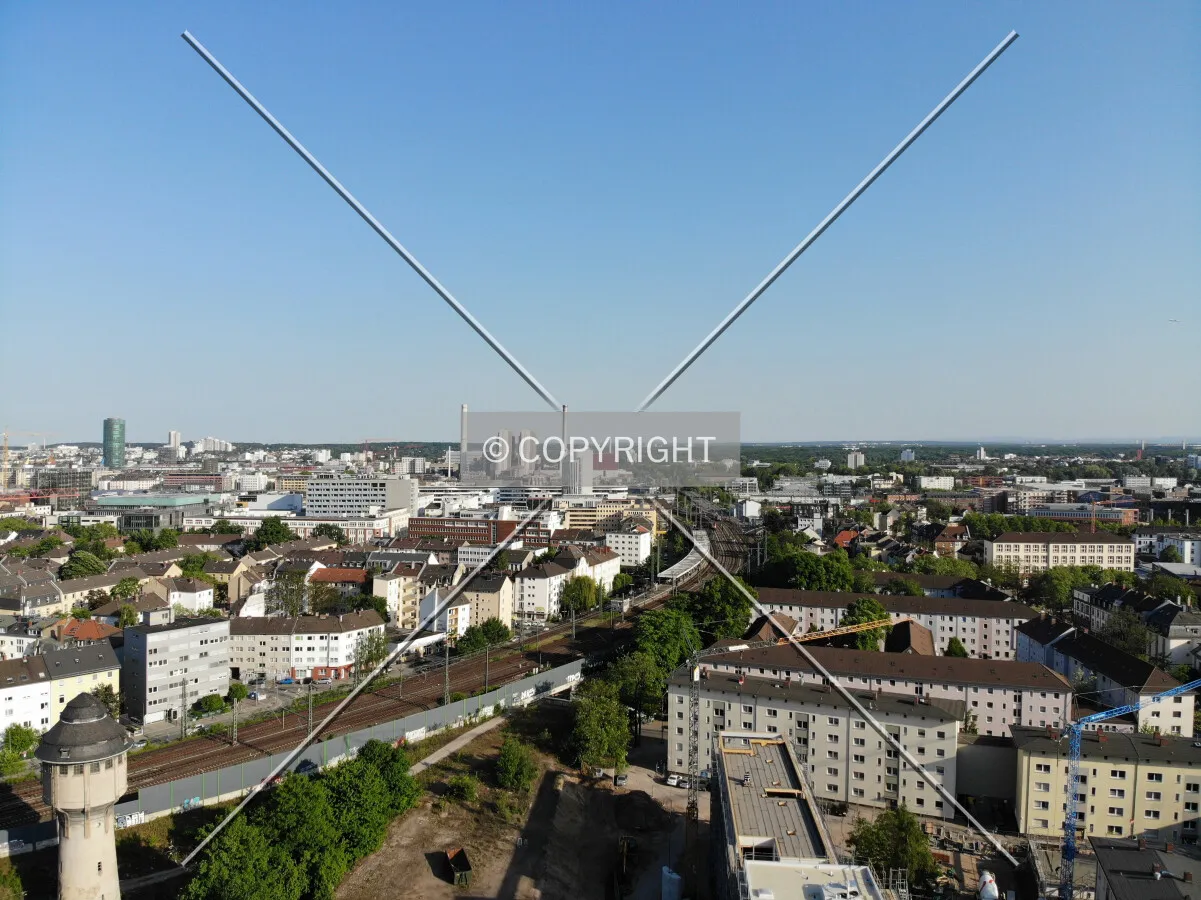 View over the Gallusviertel Frankfurt