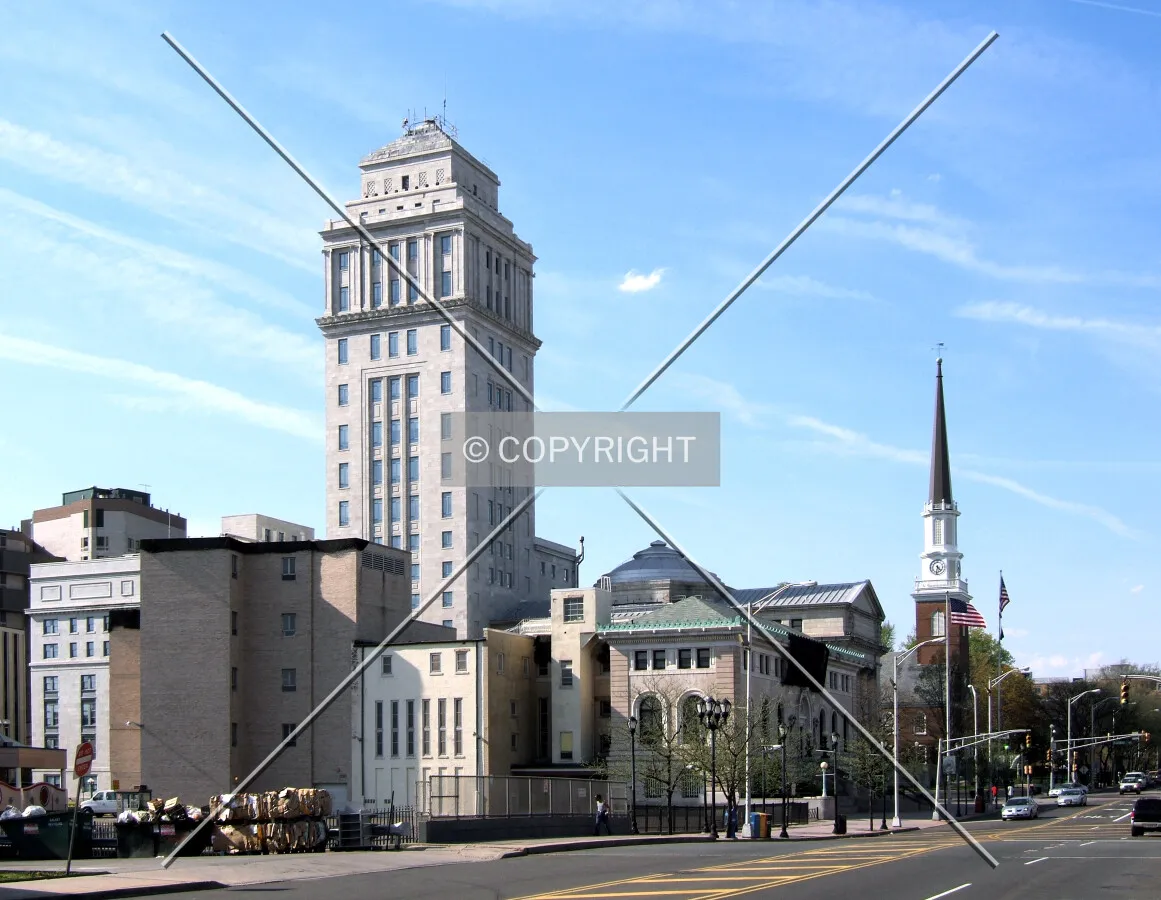 Courthouse complex from the southeast on Broad Street
