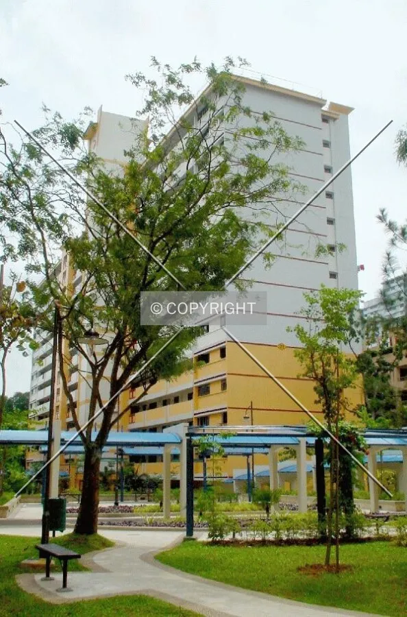 Block as seen from the car park