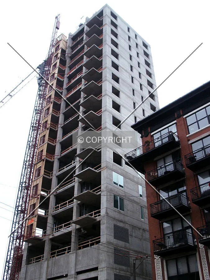 Looking up the northwest corner