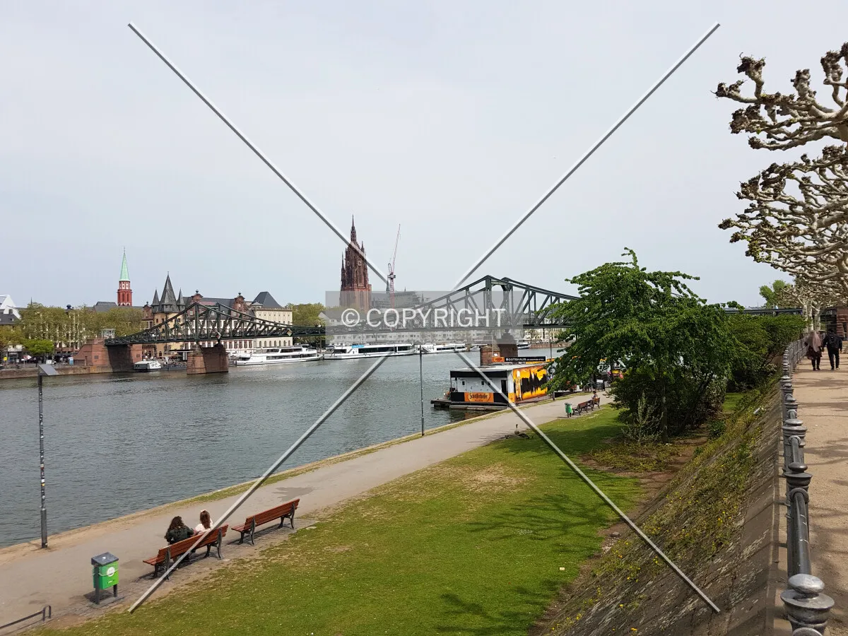 At the Main river shore in Frankfurt